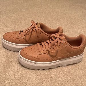 Womens Nike Platform Court Vision in Cognac